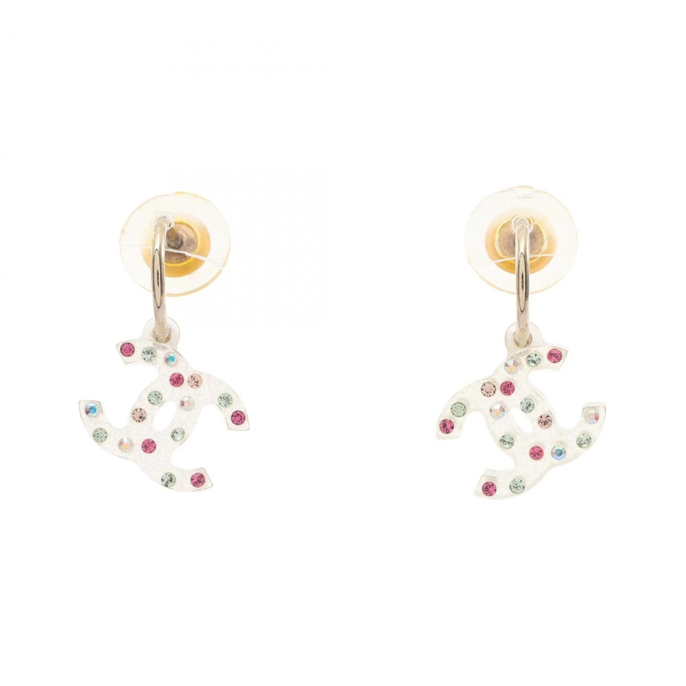 CHANEL Black Logo Earrings
